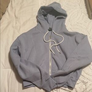 Light Blue Zip-Up Hoodie